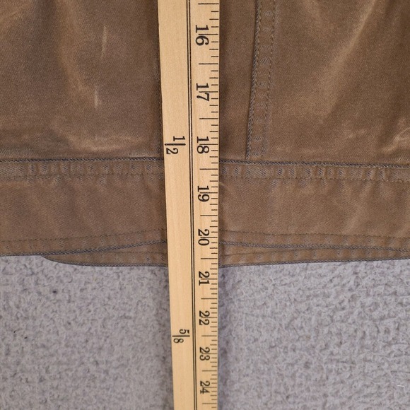 Lee Jacket Womans Large Brown Suede Covered Denim Distressed Worn Rayon Cotton - Picture 15 of 16
